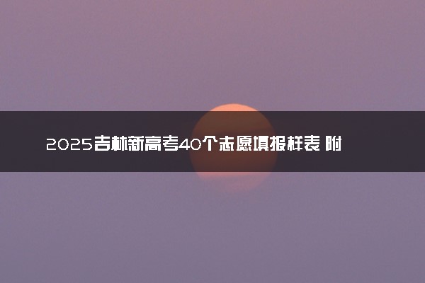 2025吉林新高考40个志愿填报样表 附志愿填报设置及规则