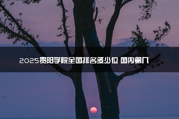 2025贵阳学院全国排名多少位 国内第几名