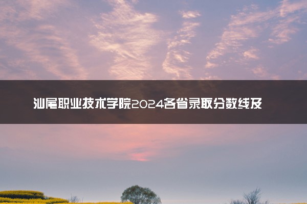 汕尾职业技术学院2024各省录取分数线及最低位次是多少