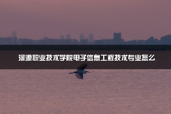 河源职业技术学院电子信息工程技术专业怎么样 录取分数线多少