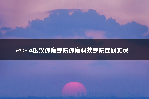 2024武汉体育学院体育科技学院在河北录取分数线 各专业分数及位次