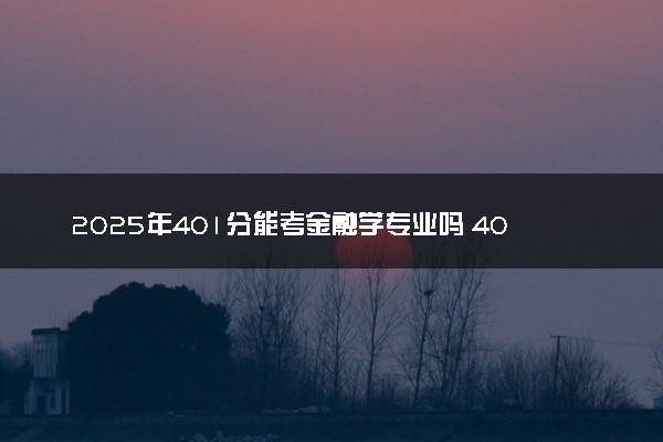 2025年401分能考金融学专业吗 401分金融学专业大学推荐