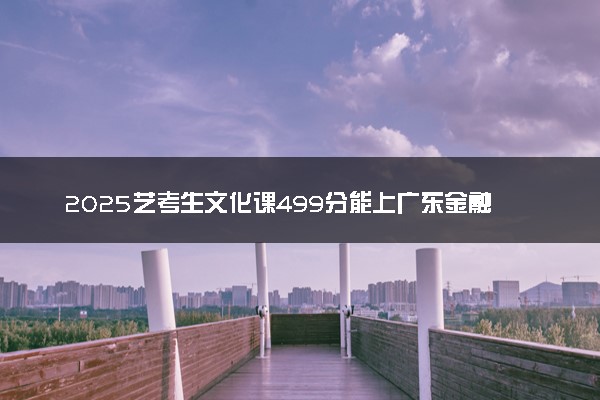 2025艺考生文化课499分能上广东金融学院吗