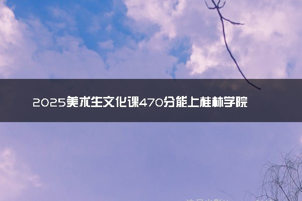2025美术生文化课470分能上桂林学院吗