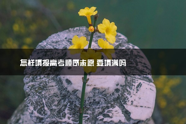 怎样填报高考顺序志愿 要填满吗
