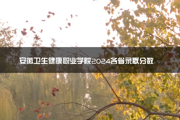 安徽卫生健康职业学院2024各省录取分数线及最低位次是多少
