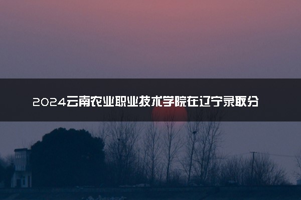 2024云南农业职业技术学院在辽宁录取分数线 各专业分数及位次
