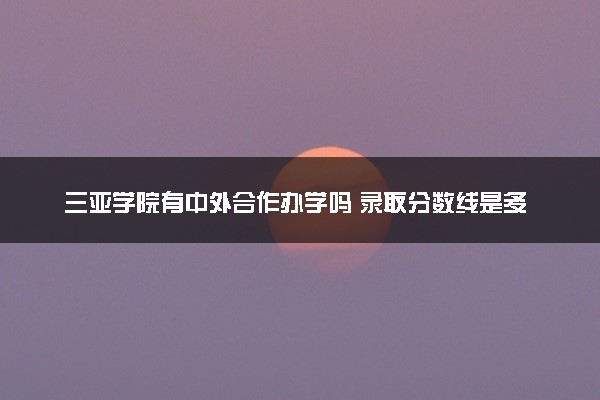 三亚学院有中外合作办学吗 录取分数线是多少