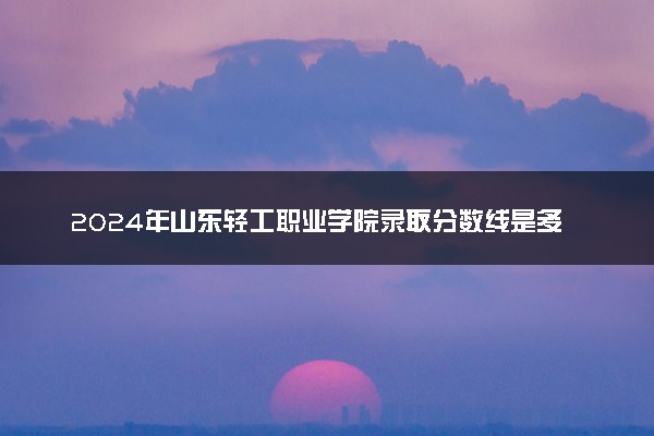 2024年山东轻工职业学院录取分数线是多少 各省最低分数线及位次