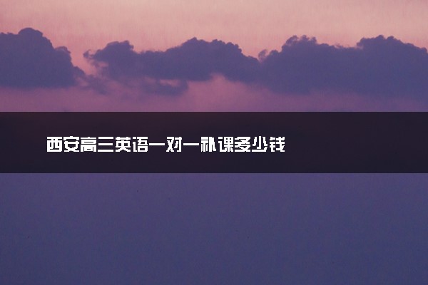 西安高三英语一对一补课多少钱