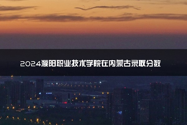 2024濮阳职业技术学院在内蒙古录取分数线 各专业分数及位次