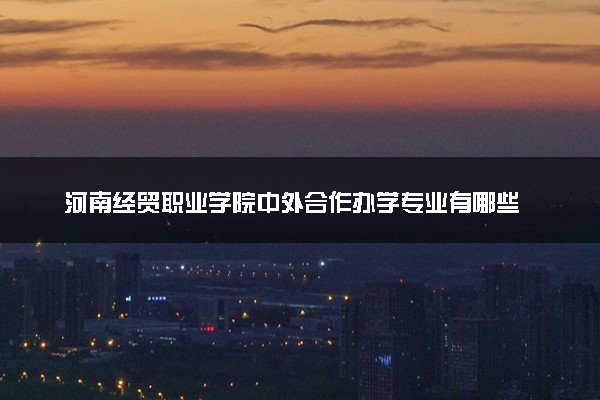 河南经贸职业学院中外合作办学专业有哪些 好就业吗