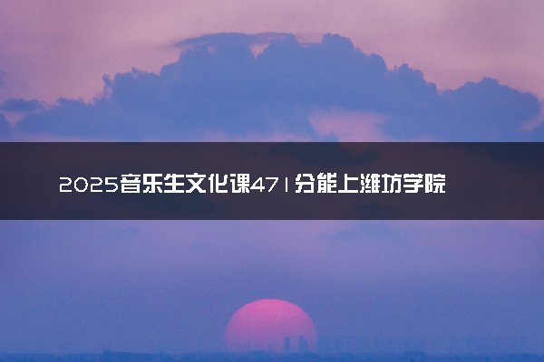 2025音乐生文化课471分能上潍坊学院吗