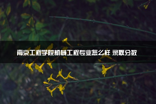 南京工程学院机械工程专业怎么样 录取分数线多少