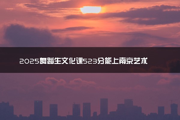 2025舞蹈生文化课523分能上南京艺术学院吗
