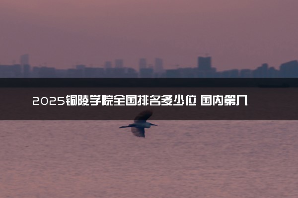 2025铜陵学院全国排名多少位 国内第几名