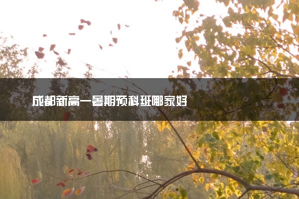 成都新高一暑期预科班哪家好