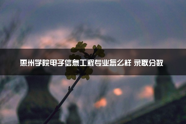 惠州学院电子信息工程专业怎么样 录取分数线多少
