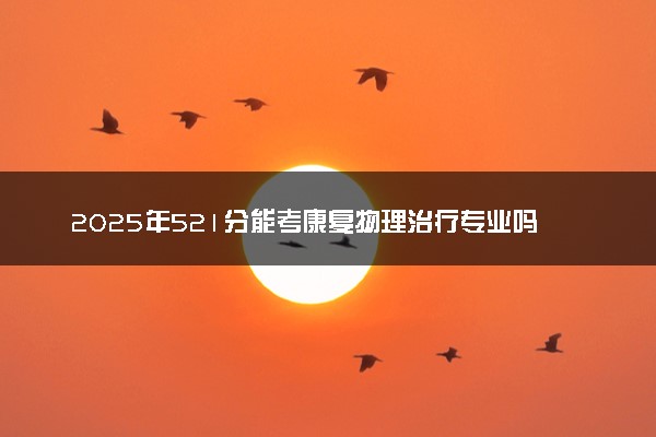 2025年521分能考康复物理治疗专业吗 521分康复物理治疗专业大学推荐