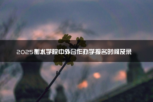 2025衡水学院中外合作办学报名时间及录取条件