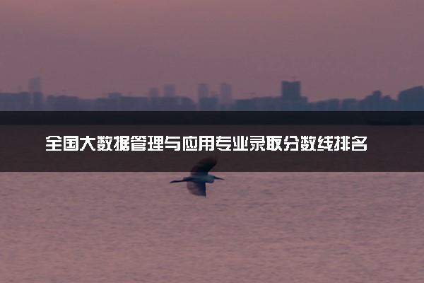 全国大数据管理与应用专业录取分数线排名 附最低分的大学(2025年参考)