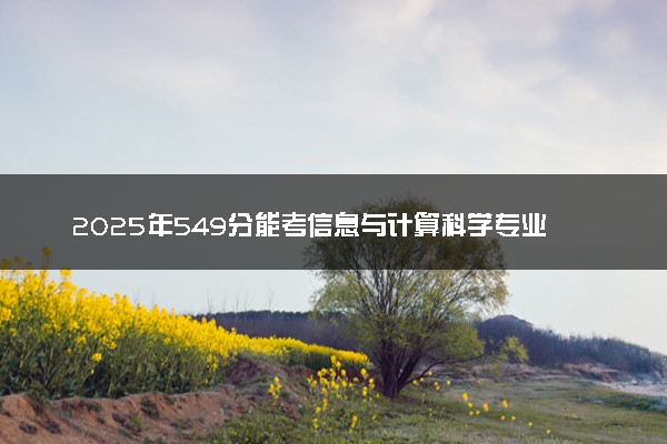 2025年549分能考信息与计算科学专业吗 549分信息与计算科学专业大学推荐