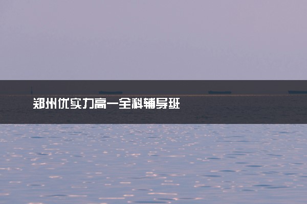 郑州优实力高一全科辅导班