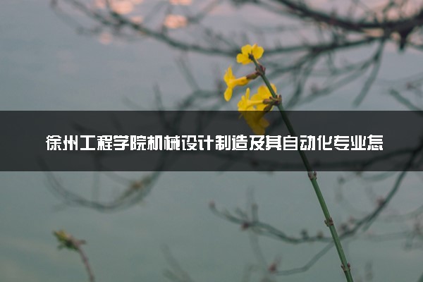 徐州工程学院机械设计制造及其自动化专业怎么样 录取分数线多少