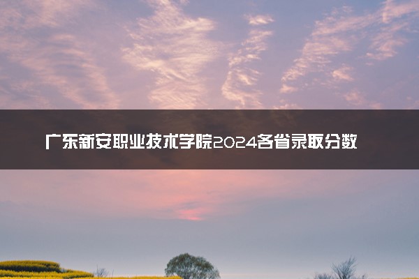 广东新安职业技术学院2024各省录取分数线及最低位次是多少