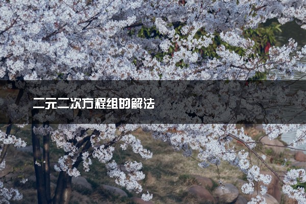 二元二次方程组的解法