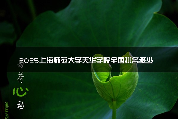 2025上海师范大学天华学院全国排名多少位 国内第几名