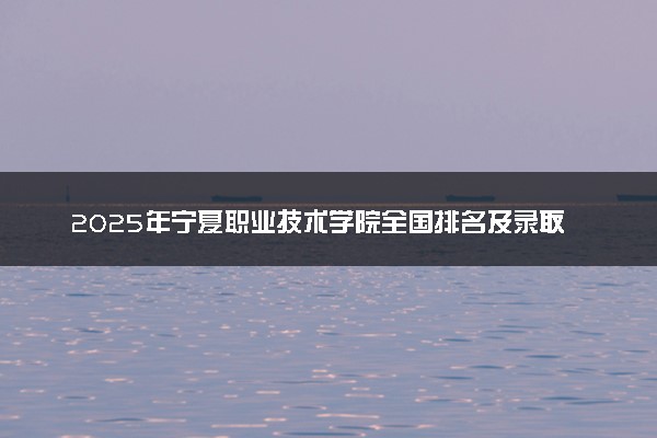 2025年宁夏职业技术学院全国排名及录取分数线