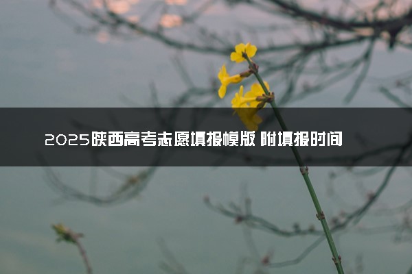 2025陕西高考志愿填报模版 附填报时间及规则