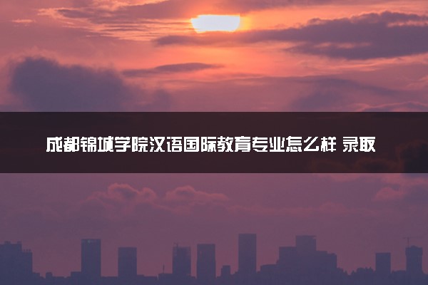 成都锦城学院汉语国际教育专业怎么样 录取分数线多少