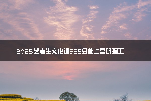 2025艺考生文化课525分能上昆明理工大学吗
