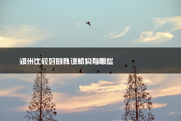 郑州比较好的补课机构有哪些