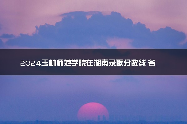 2024玉林师范学院在湖南录取分数线 各专业分数及位次