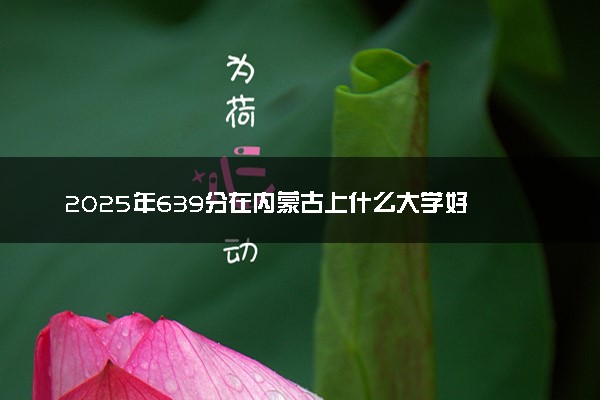 2025年639分在内蒙古上什么大学好 近三年录取分数线是多少