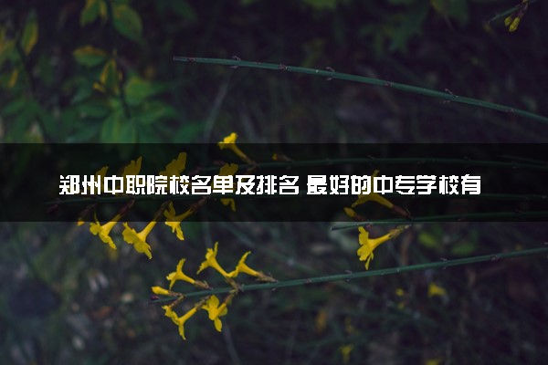 郑州中职院校名单及排名 最好的中专学校有哪些