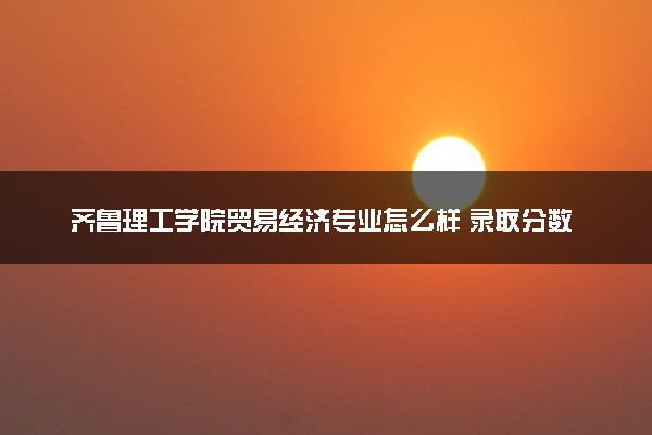 齐鲁理工学院贸易经济专业怎么样 录取分数线多少