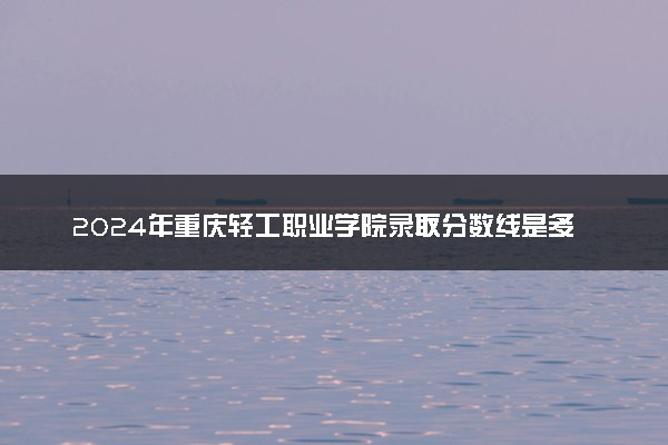 2024年重庆轻工职业学院录取分数线是多少 各省最低分数线及位次