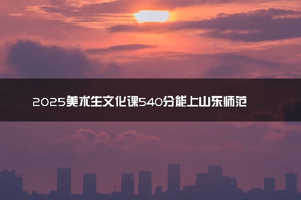 2025美术生文化课540分能上山东师范大学吗