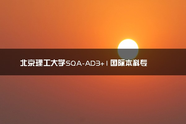 北京理工大学SQA-AD3+1国际本科专业及学费 实力如何