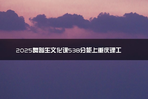2025舞蹈生文化课538分能上重庆理工大学吗