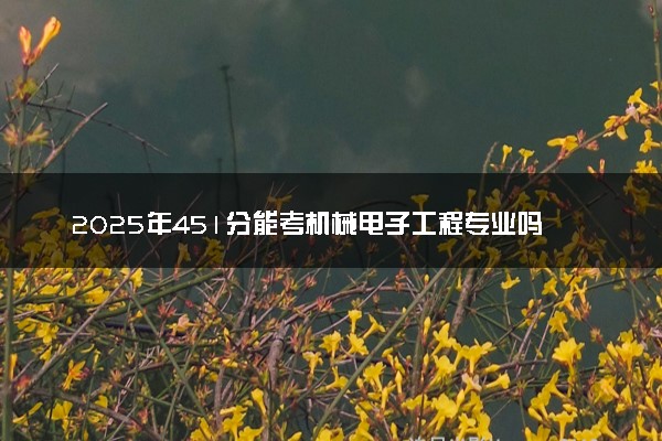 2025年451分能考机械电子工程专业吗 451分机械电子工程专业大学推荐