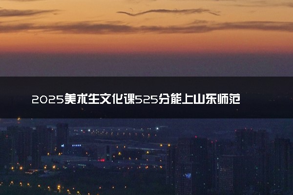 2025美术生文化课525分能上山东师范大学吗