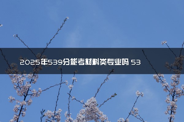 2025年539分能考材料类专业吗 539分材料类专业大学推荐
