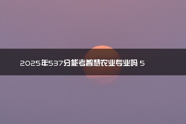 2025年537分能考智慧农业专业吗 537分智慧农业专业大学推荐
