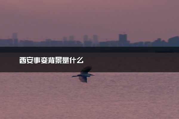 西安事变背景是什么