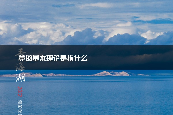党的基本理论是指什么